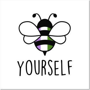 Cute Bee YourSelf Genderqueer Bee Gay Pride LGBT Rainbow Gift Posters and Art